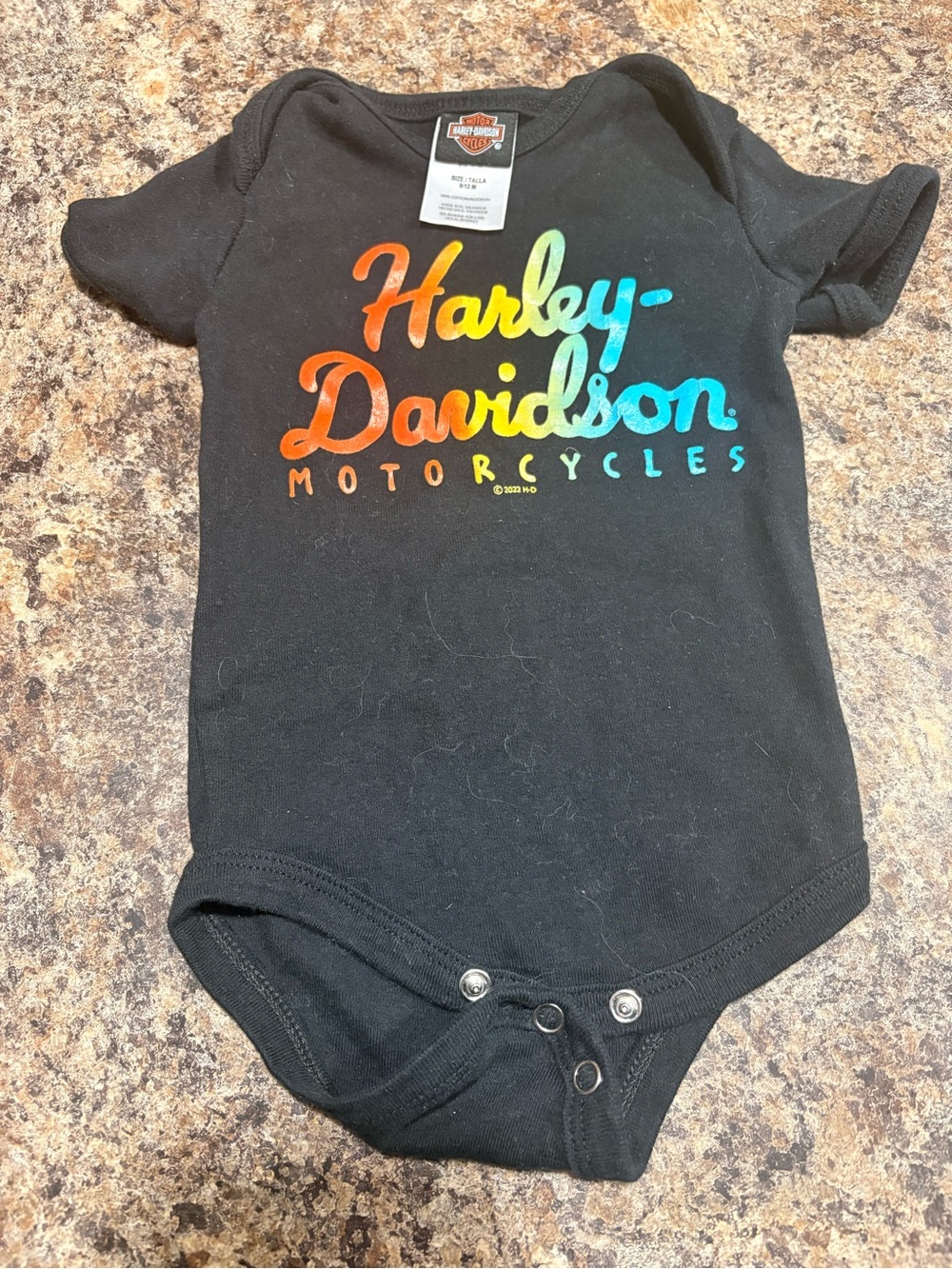 Harley-Davidson Black Infant Tee with Multicolor Script